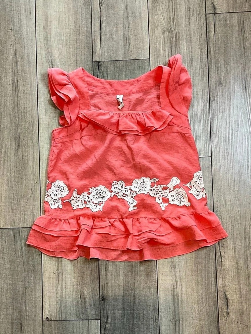 floreat by anthropologie coral babydoll top